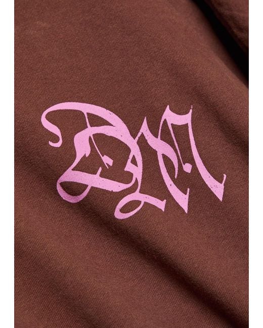 Damson Madder Brown Pleasant Slumber Printed Cotton T-Shirt