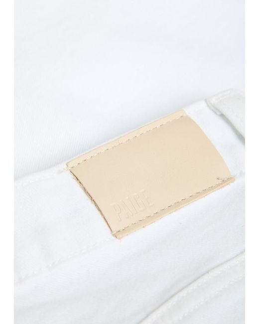 PAIGE White Mason Straight-Leg Stretch-Denim Jeans