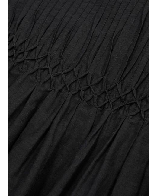 Isabel Marant Black Abadi Cotton-Blend Voile Blouse