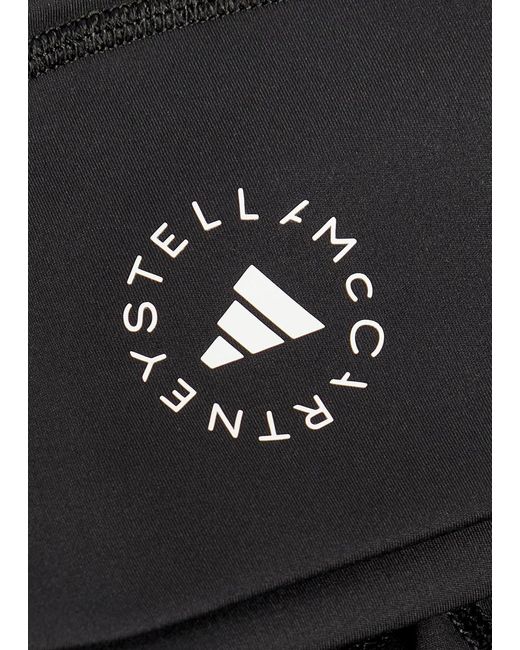 Stella McCartney Black Adidas X Training Logo Cropped Stretch-Jersey Top