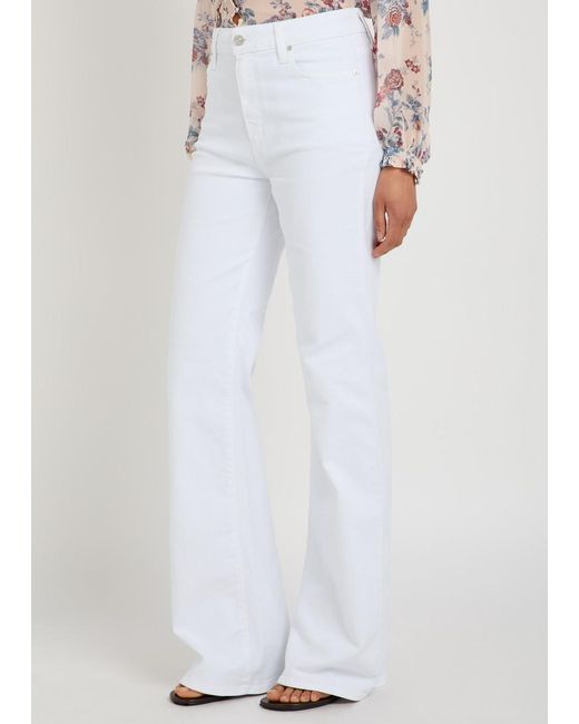 PAIGE White Sofia Flared-Leg Jeans