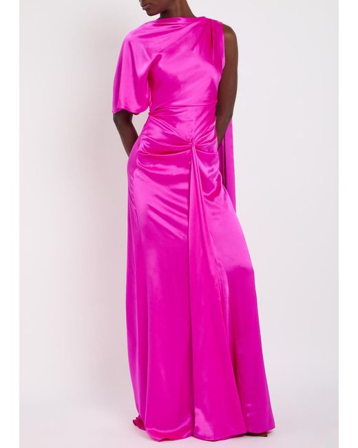 Roksanda Pink Cascading Silk Gown
