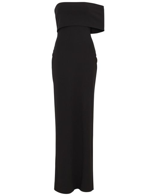 Solace London Black Lana Strapless Gown