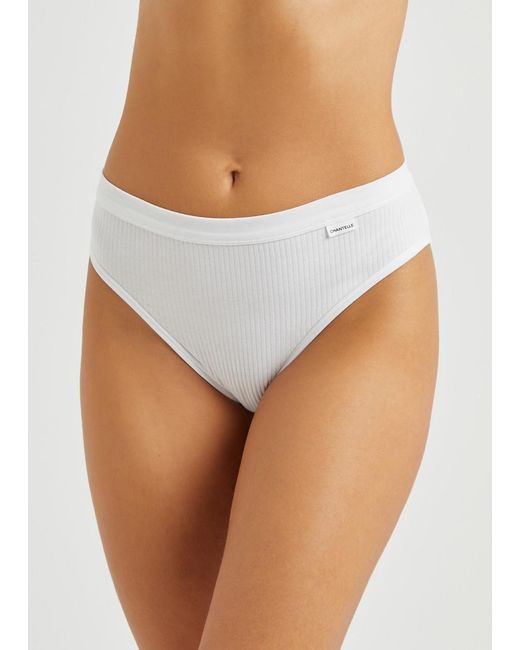Chantelle White Comfort High-Cut Stretch-Cotton Briefs
