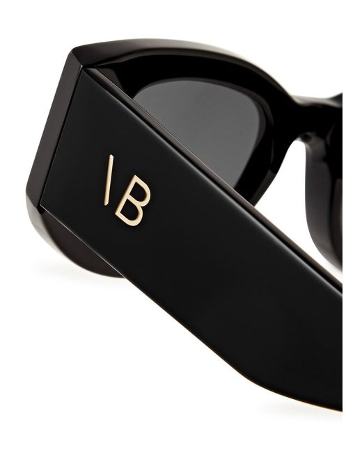 Victoria Beckham Black Oval-frame Sunglasses
