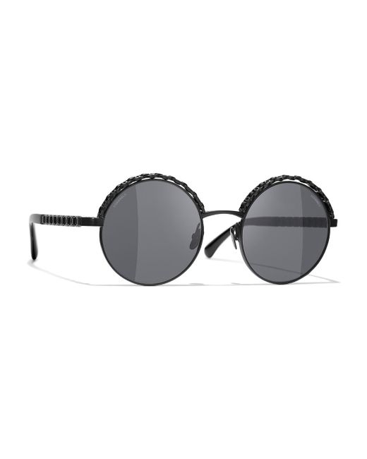 Chanel Black Round Sunglasses