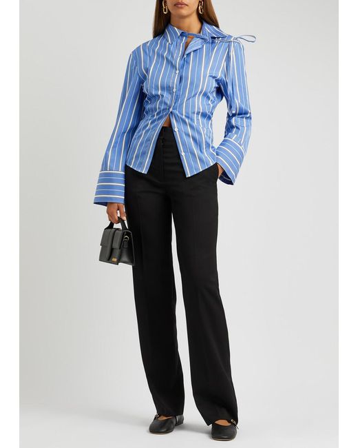 Jacquemus La Chemise Ruban Striped Cotton Shirt in Blue | Lyst UK