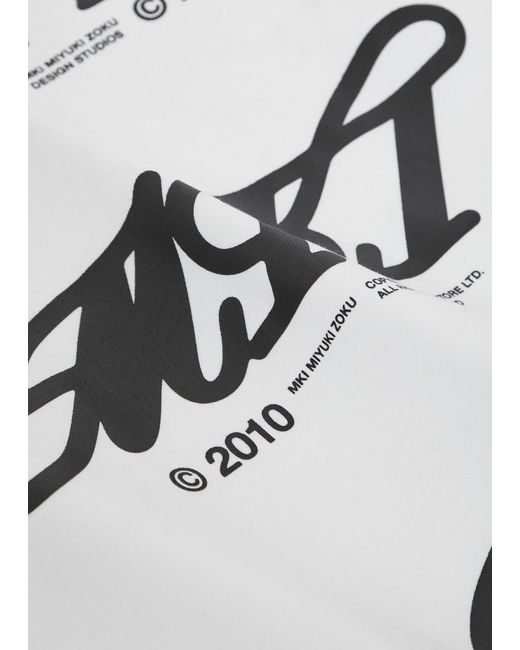 MKI Miyuki-Zoku White Stack Printed Cotton T-Shirt for men