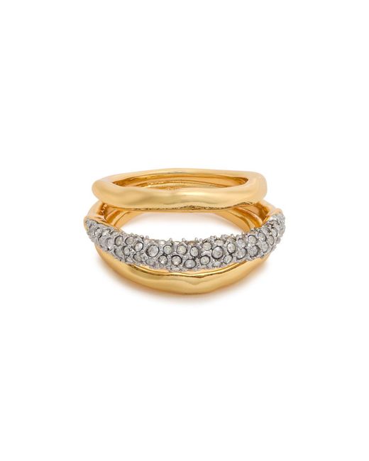 Alexis White Solanales Orbiting Crystal-Embellished Ring