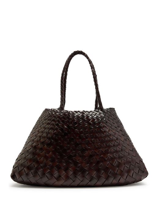 Dragon Diffusion Black Santa Croce Big Woven Leather Tote Bag