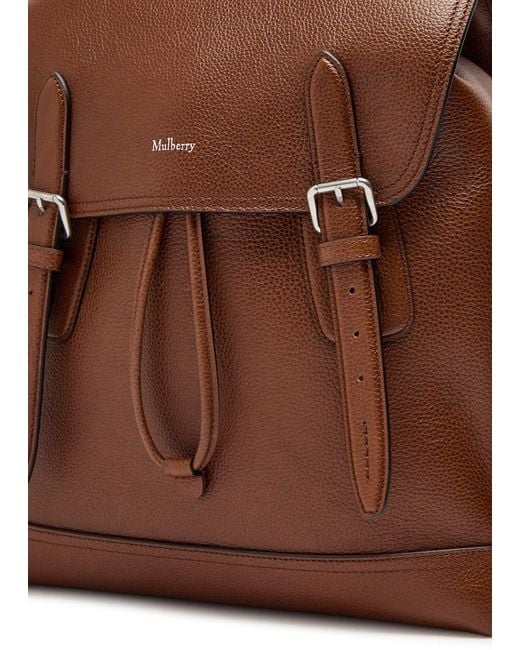 Mulberry Brown Heritage Pebbled Leather Backpack