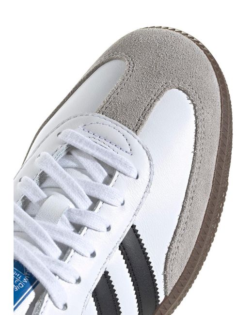 Adidas White Samba Og Leather Sneakers for men
