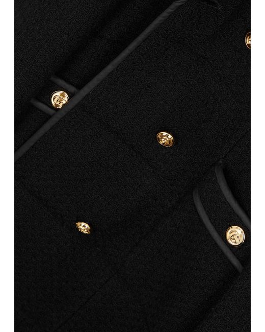 Gucci Black Double-breasted Bouclé Wool-blend Coat