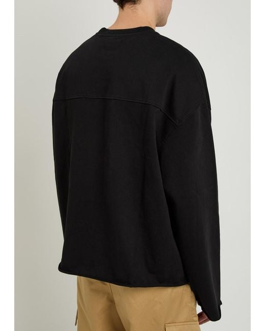 NAHMIAS Black Varsity Logo-Appliquéd Cotton T-Shirt for men