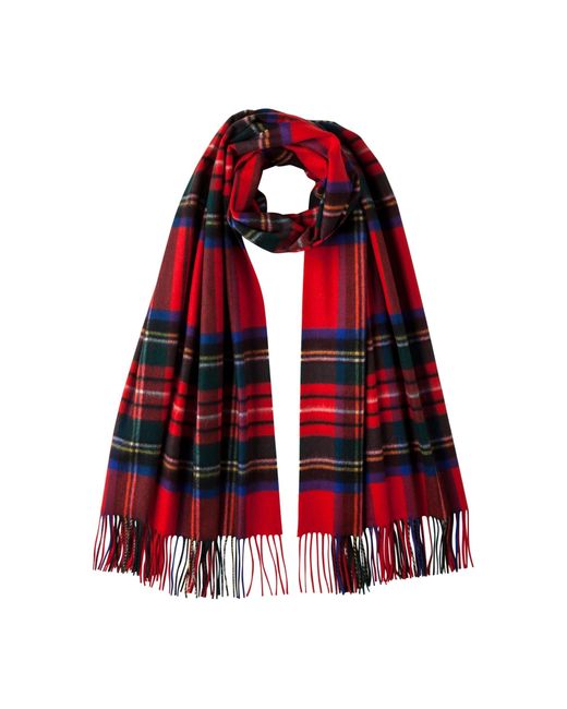 Johnstons of Elgin Iconic Royal Stewart Tartan Cashmere Stole in Red