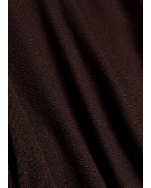 Agolde Brown Tania Ruched Stretch-Jersey Top