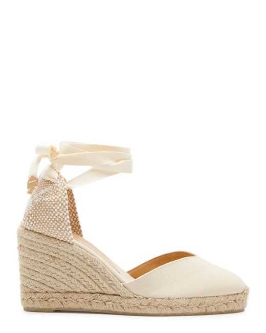 Castaner Natural Castañer Chiara 80 Canvas Wedge Espadrilles