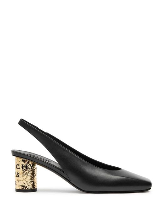 Givenchy Black Tape-Effect Slingback Leather Pumps