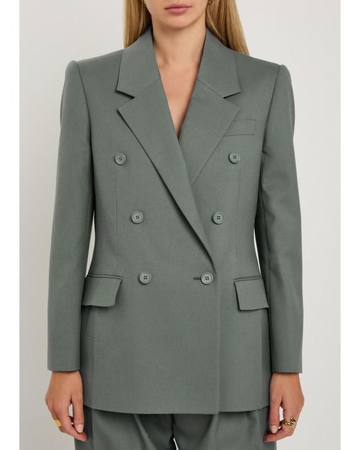 Chloé Green Double-Breasted Wool Blazer