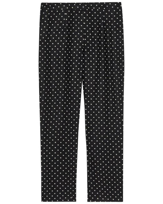 Faithfull The Brand Black Iria Polka Dot Linen Capri Trousers