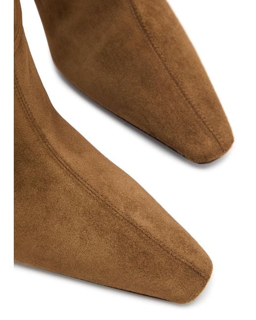 Saint Laurent Brown Niki 90 Suede Ankle Boot