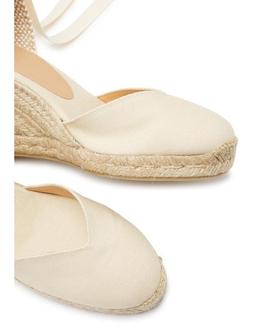 Castaner Natural Castañer Chiara 80 Canvas Wedge Espadrilles