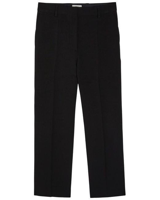 Totême Black Cropped Straight-Leg Trousers
