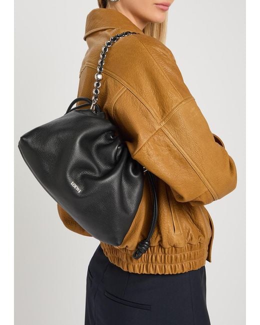 Loewe Black Flamenco Medium Grained Leather Clutch