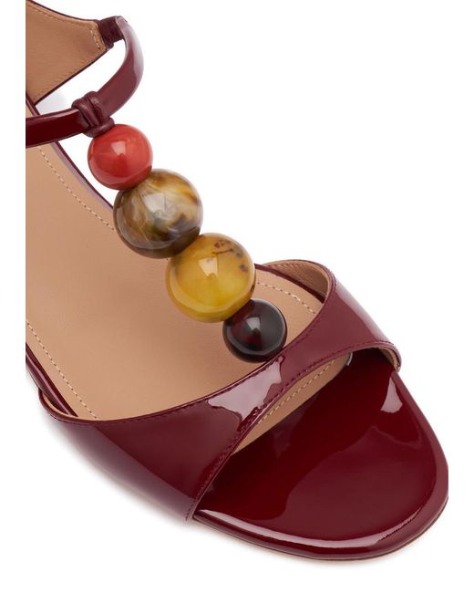 Malone Souliers Brown Lena 10 Beaded Leather Flat Sandals