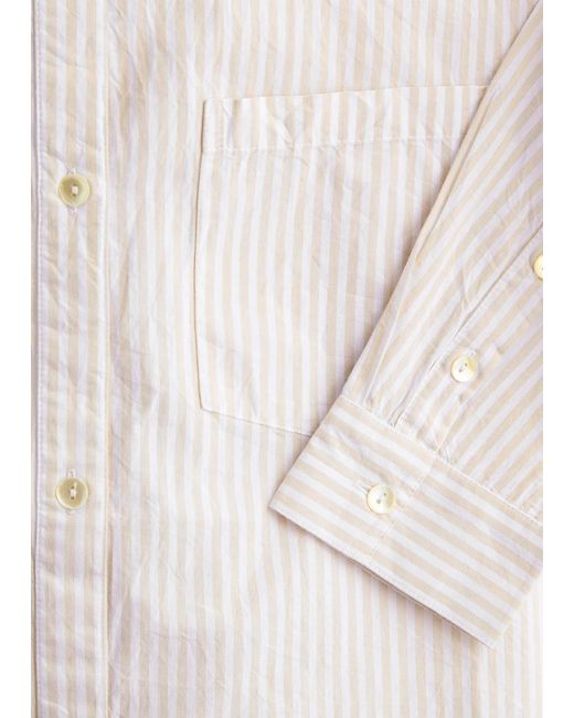Skall Studio White May Striped Cotton Shirt