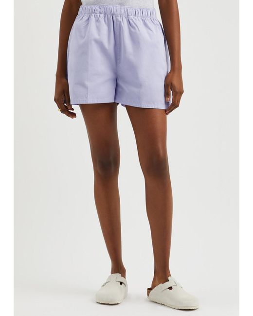 COLORFUL STANDARD Purple Cotton-Twill Shorts