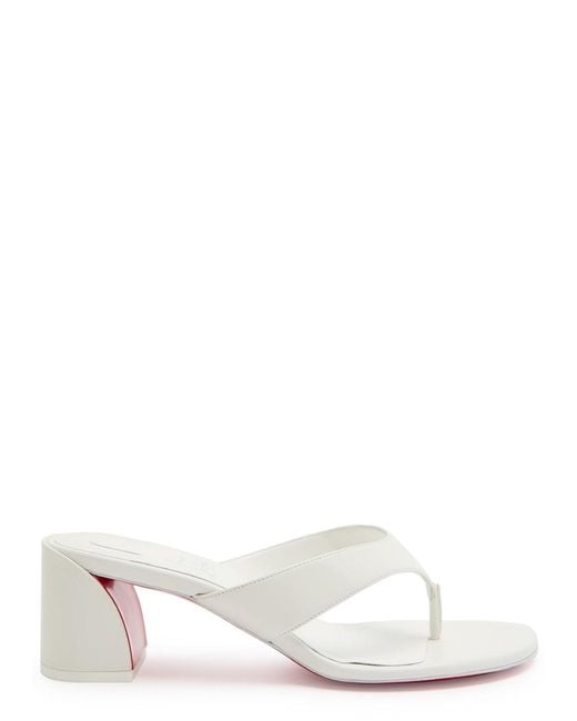 Christian Louboutin White Janetonga 55 Leather Sandals