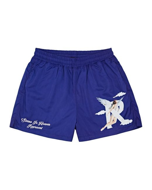 Represent Blue Storms In Heaven Nylon Shorts for men