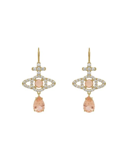 Vivienne Westwood White Olympia Pavé Drop Earrings