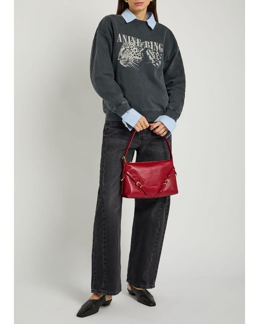 Anine Bing Gray Spencer Printed Cotton Sweatshirt