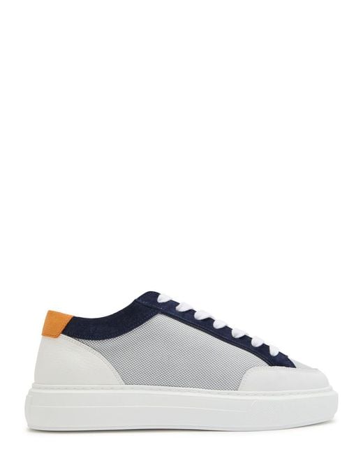Cleens White Luxor Panelled Woven Sneakers for men