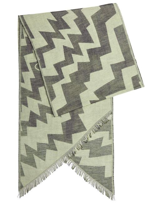 Vivienne Westwood Green Zigzag Logo-jacquard Cotton Scarf
