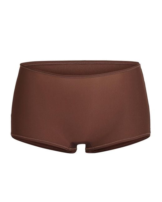 Skims Brown Stretch-Jersey Boy Shorts