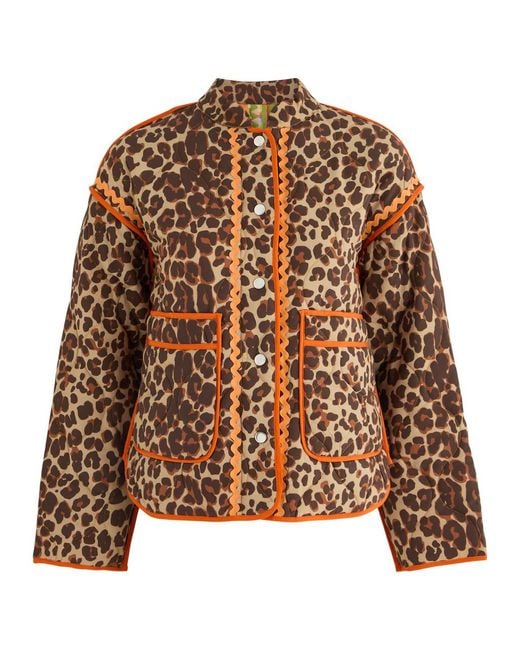 Never Fully Dressed Brown Sóller Printed Reversible Jacket