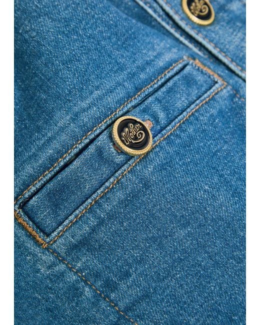 Mother Blue The Stashed Picky Stretch-Denim Jacket