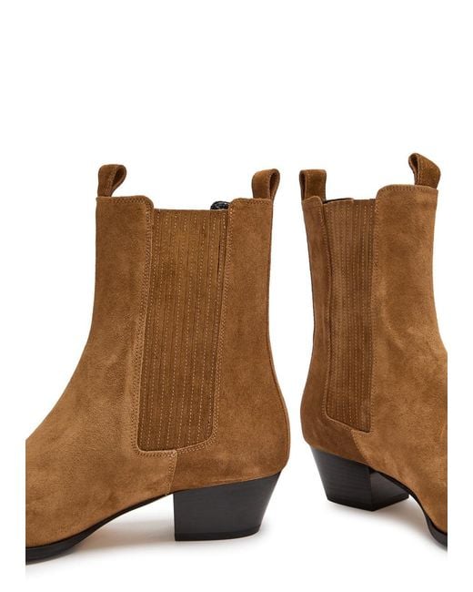 Aeyde Brown Agata 35 Suede Ankle Boots