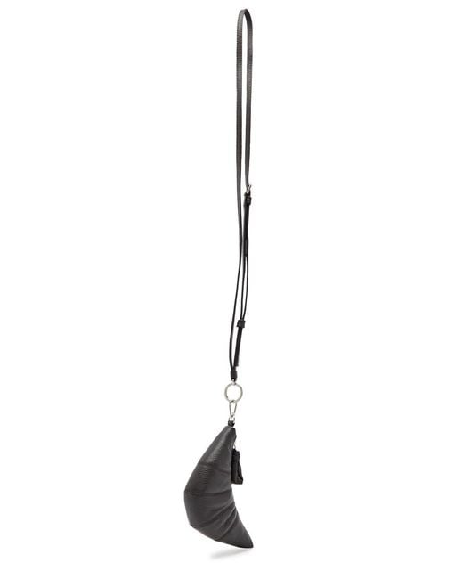 Lemaire Brown Croissant Leather Cross-Body Coin Purse