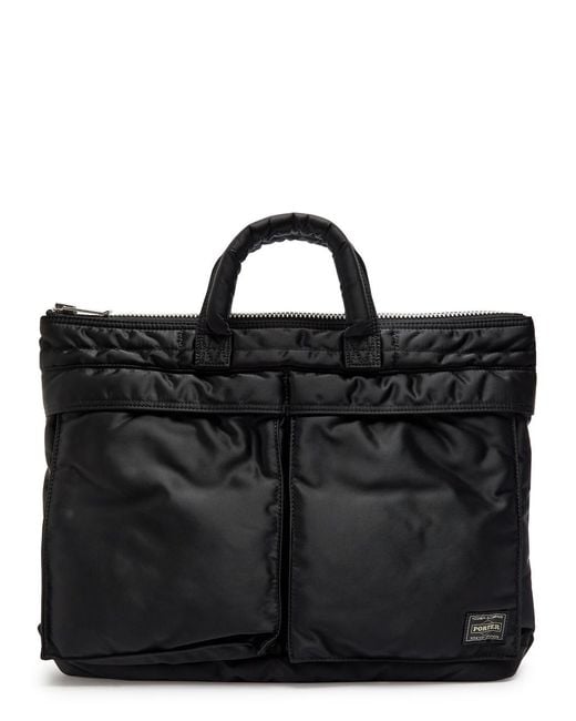 Porter-Yoshida and Co Black Tanker Helmet Short Nylon Tote for men