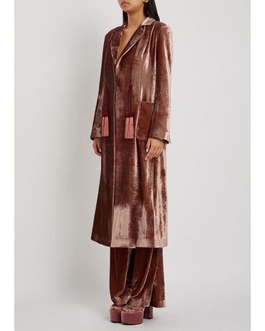 LaDoubleJ Brown Duster Tassel Velvet Coat