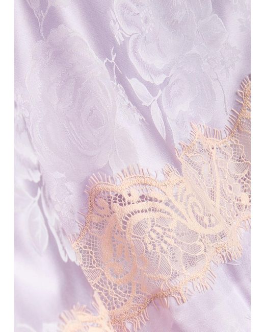 Ronny Kobo Purple Bryn Floral-Jacquard Silk-Blend Midi Dress
