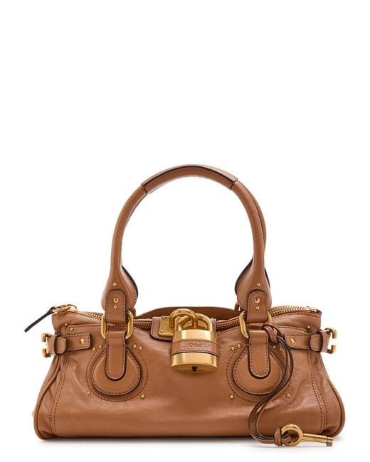Chloé Brown Paddington Medium Grained Leather Shoulder Bag