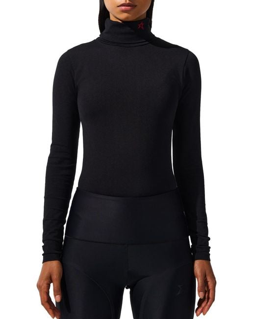 Perfect Moment Black High-Neck Bodysuit