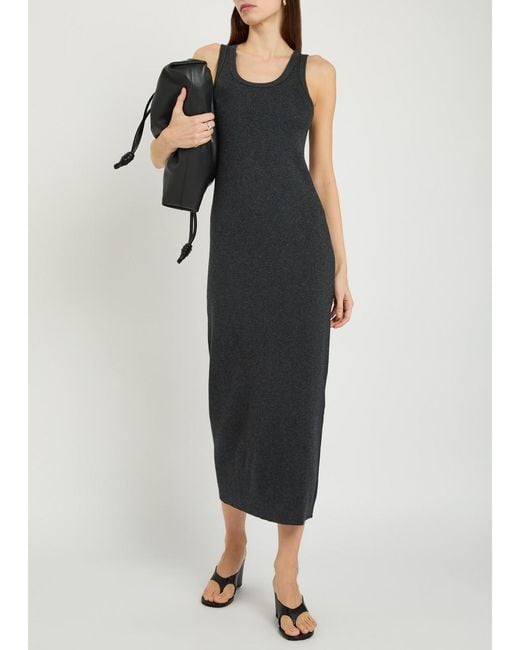 Lisa Yang Black Lexie Cotton And Cashmere-Blend Midi Dress