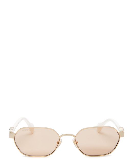Gucci Metallic Oval-frame Sunglasses