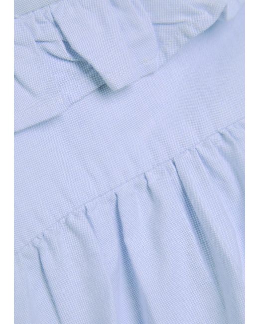 Citizens of Humanity Blue Calista Ruffle Cotton Blouse